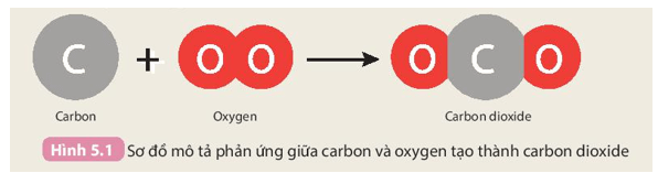 Carbon tác dụng với oxygen theo sơ đồ Hình 5.1:
