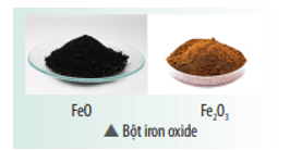 Iron oxide trong công nghiệp có hai màu cơ bản là màu đen của iron(II) oxide